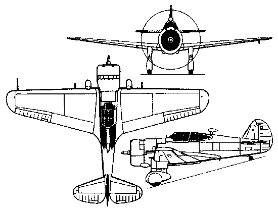 Curtiss Hawk 75 three-view